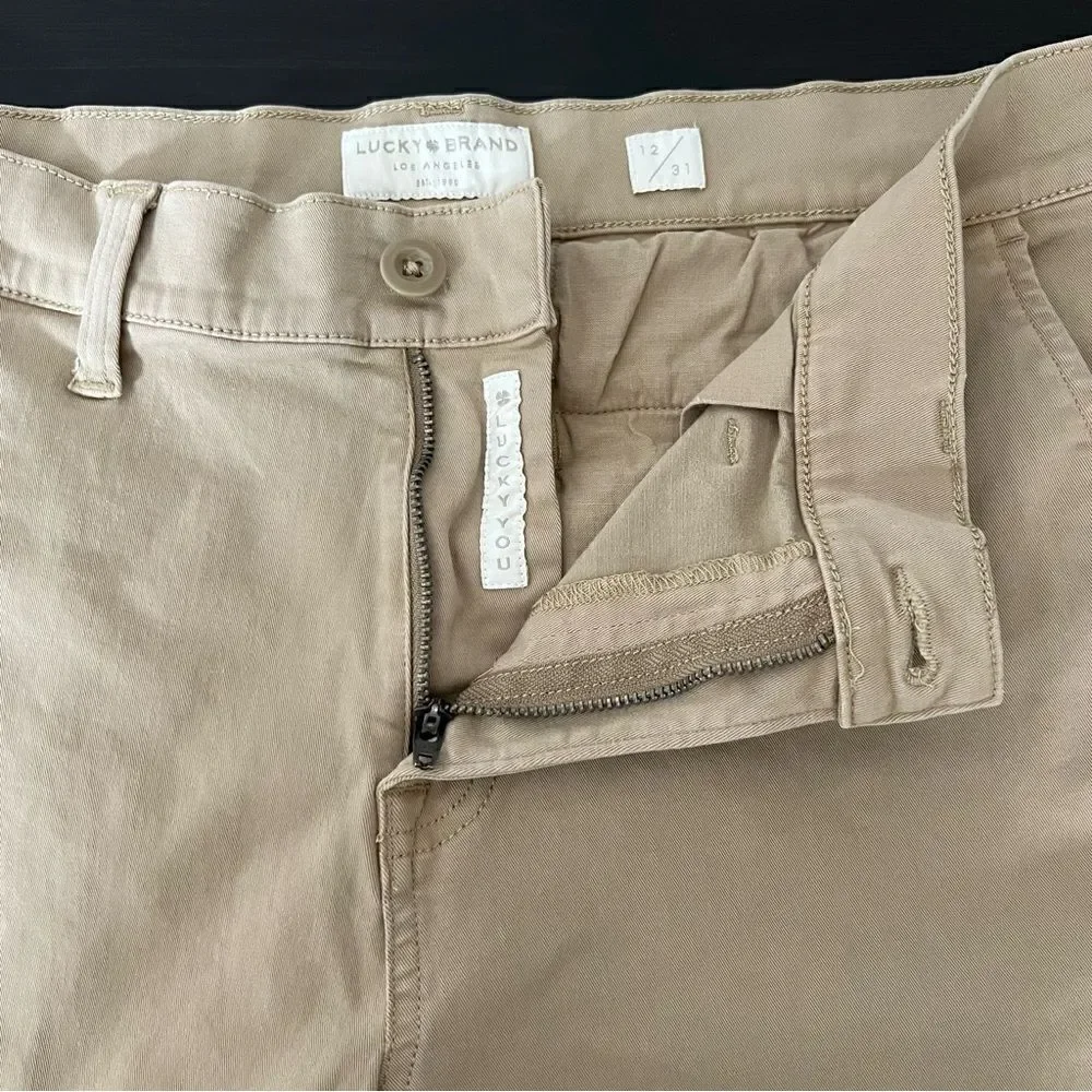 Lucky Brand Pants Mens Size 33x30? Beige Chino Straight Leg Stretch Slash Pocket - Picture 8 of 14